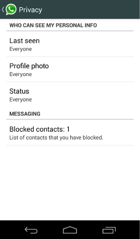 Privacy Features for WhatsApp