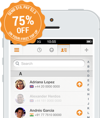 75% Discount Offer on First Recharge With Sendly App