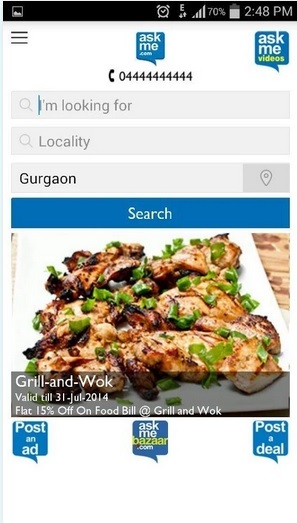 Search Restaurants or Businesses with ASKME App